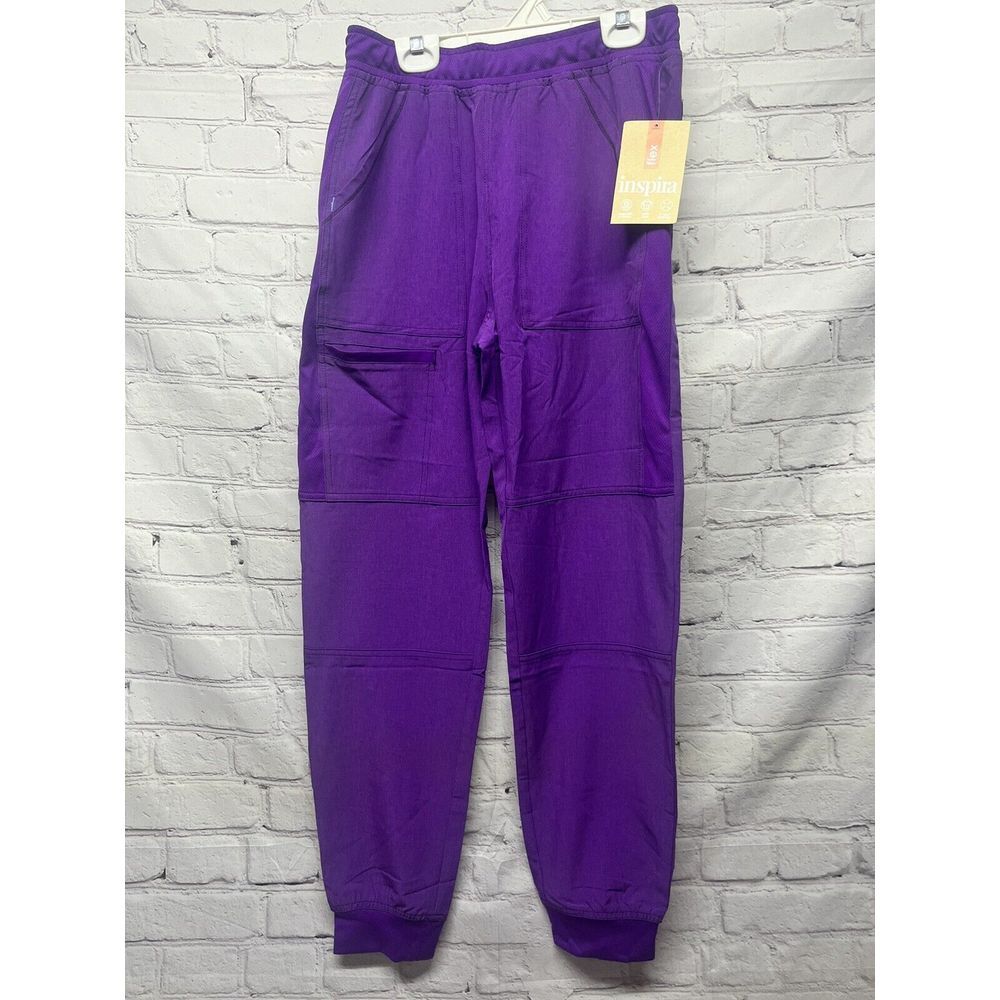 Inspira Flex‎ Scrub Pants Women's Sz. S New w/tags side pockets cuffed legs - Picture 2 of 7